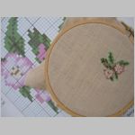 Petit point needlepoint design for footstool